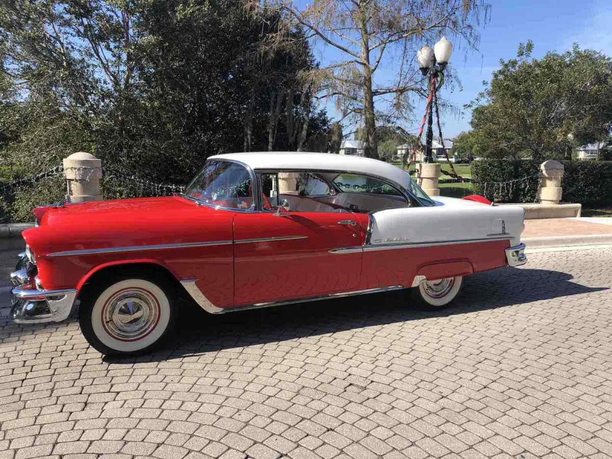 1955 Red Chevrolet Bel Air Sedan