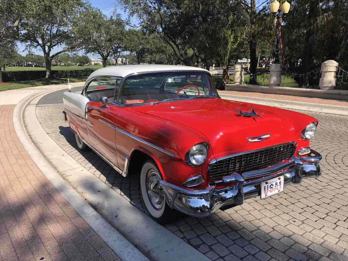 1955 Red Chevrolet Bel Air Sedan