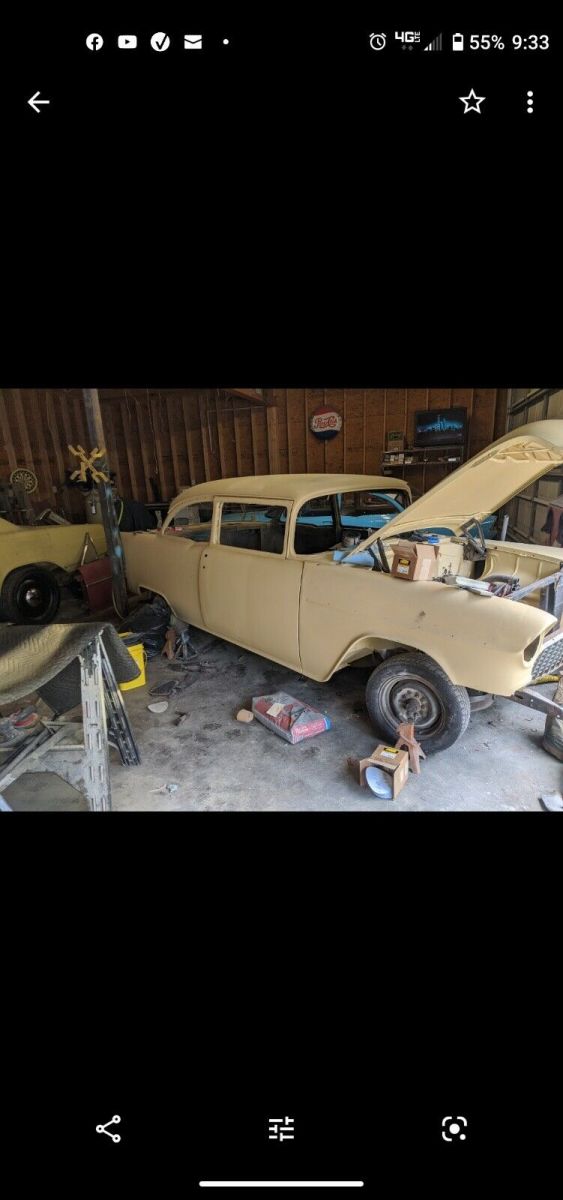 1955 White Chevrolet Bel Air