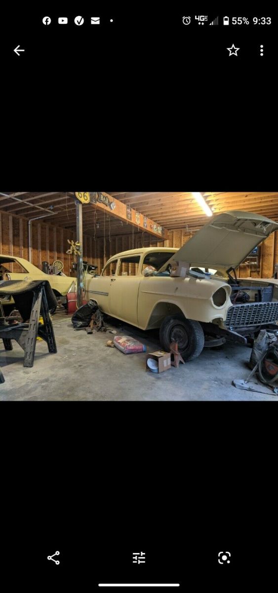 1955 White Chevrolet Bel Air