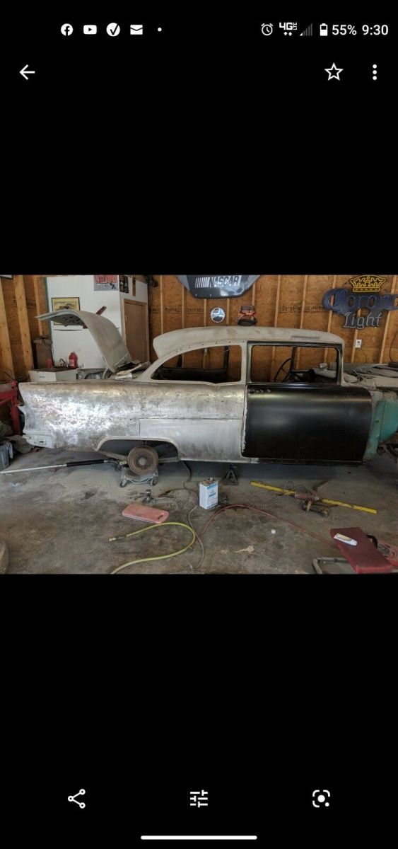 1955 White Chevrolet Bel Air