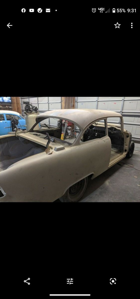 1955 White Chevrolet Bel Air