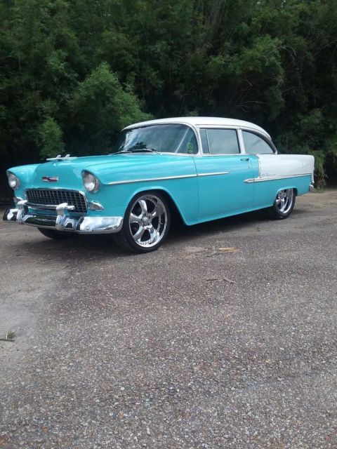 1955 Blue Chevrolet Bel Air/150/210 Coupe