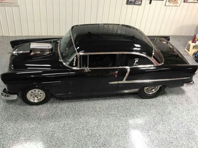 1955 Black Chevrolet Bel Air/150/210 2 Post