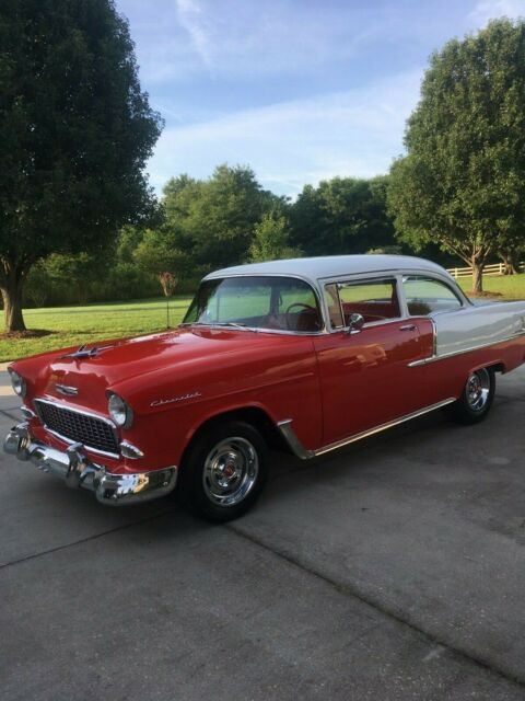 1955 Red & White Chevrolet Bel Air/150/210 Sedan