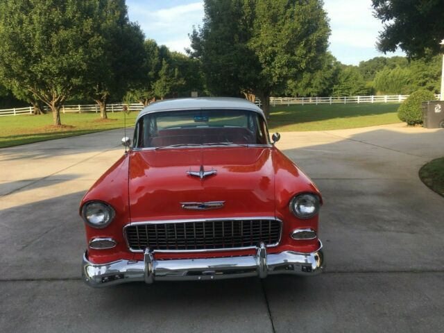 1955 Red & White Chevrolet Bel Air/150/210 Sedan