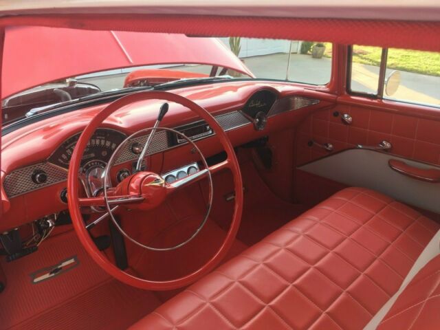 1955 Red & White Chevrolet Bel Air/150/210 Sedan