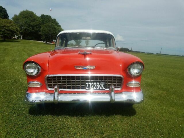 1955 Red Chevrolet Bel Air/150/210 Sedan