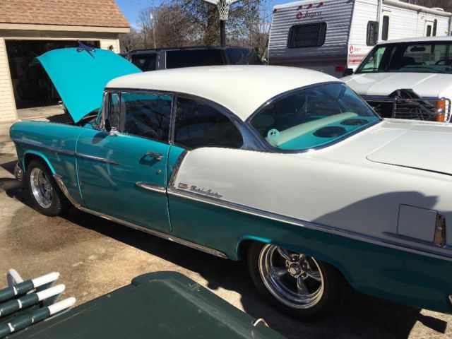 1955 Turquoise/White Chevrolet Bel Air/150/210 Coupe