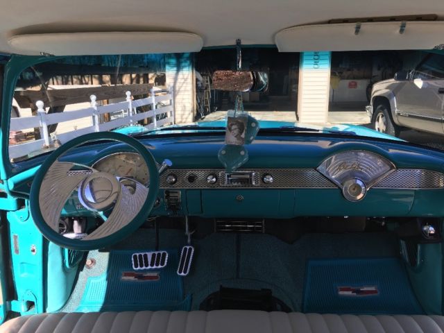 1955 Turquoise/White Chevrolet Bel Air/150/210 Coupe