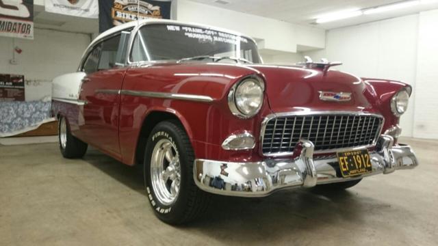 1955 Firethorn Red/ White Chevrolet Bel Air/150/210 Coupe