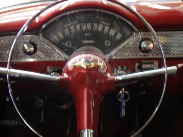 1955 Firethorn Red/ White Chevrolet Bel Air/150/210 Coupe