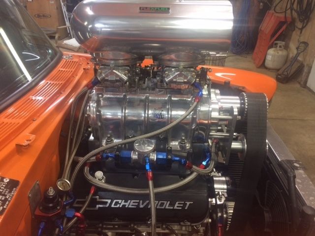 1955 Orange Chevrolet Bel Air/150/210 Sedan