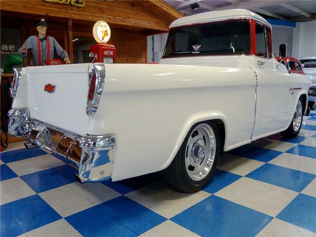 1955 White Chevrolet Camaeo Pickup --