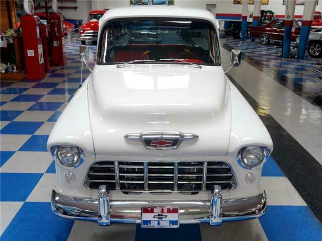 1955 White Chevrolet Camaeo Pickup --