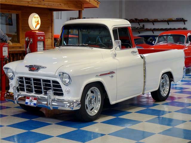 1955 White Chevrolet Camaeo Pickup --