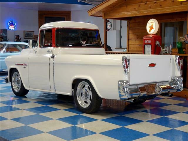 1955 White Chevrolet Camaeo Pickup --
