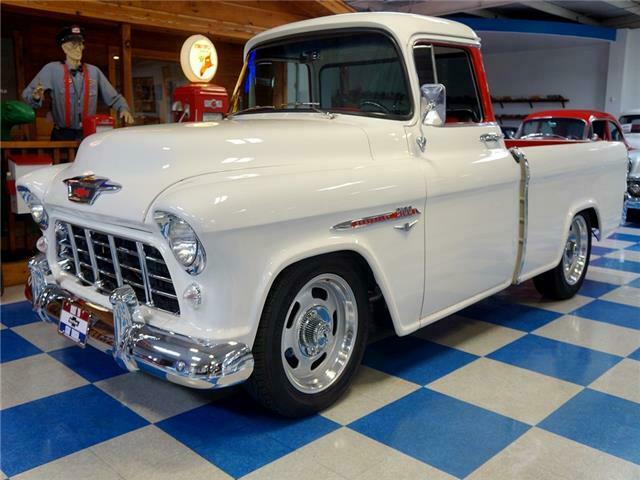 1955 White Chevrolet Camaeo Pickup --
