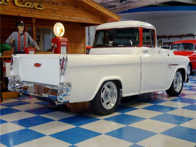 1955 White Chevrolet Camaeo Pickup --