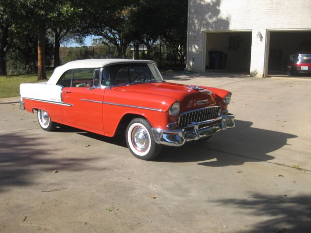 1955 Orange/white Chevrolet Bel Air/150/210 Convertible