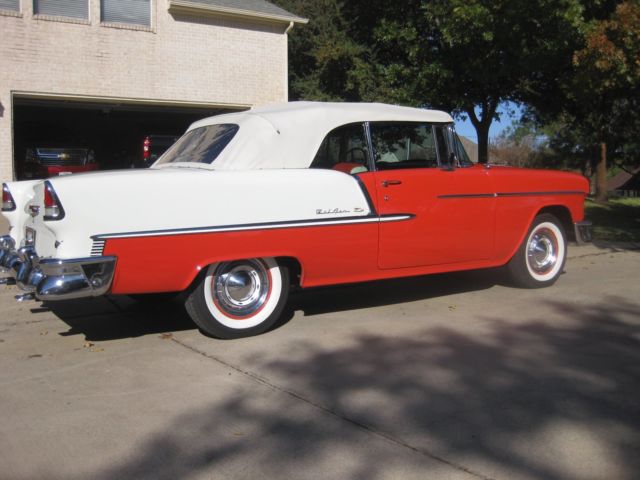 1955 Orange/white Chevrolet Bel Air/150/210 Convertible