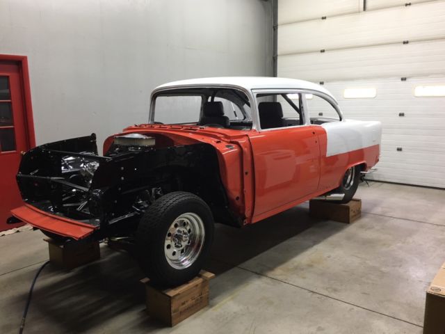 1955 Orange Chevrolet Bel Air/150/210 2 Door Sedan
