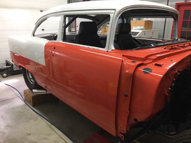 1955 Orange Chevrolet Bel Air/150/210 2 Door Sedan