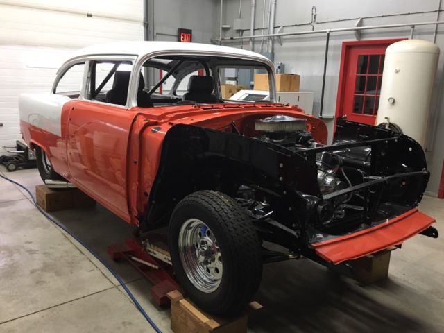 1955 Orange Chevrolet Bel Air/150/210 2 Door Sedan