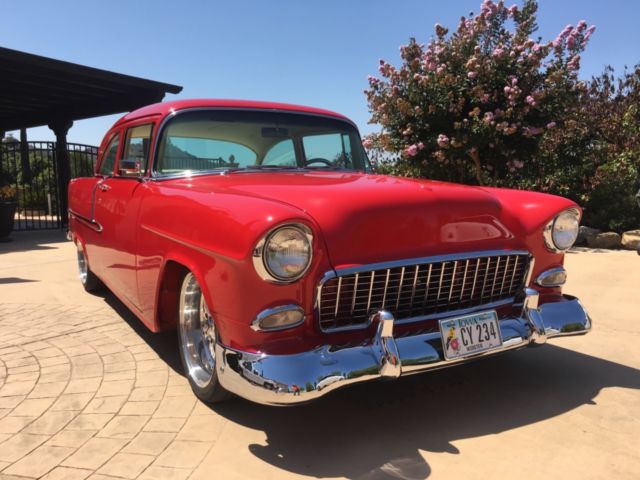 1955 Red Chevrolet Bel Air/150/210 Sedan