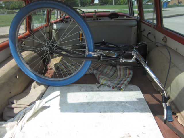 1955 white Chevrolet Bel Air/150/210 station wagon