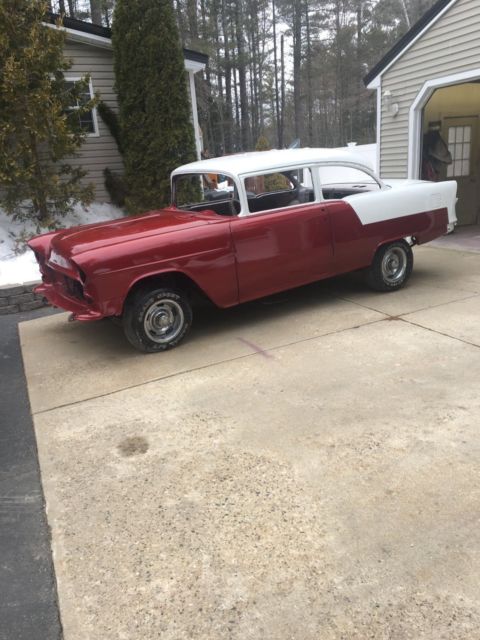 1955 Burgundy Chevrolet Bel Air/150/210 Coupe