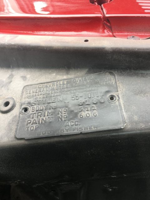 1955 Burgundy Chevrolet Bel Air/150/210 Coupe