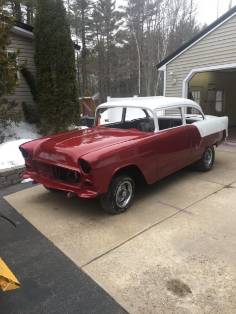 1955 Burgundy Chevrolet Bel Air/150/210 Coupe