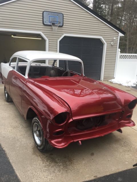 1955 Burgundy Chevrolet Bel Air/150/210 Coupe