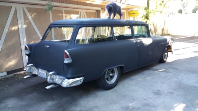 1955 Satin Black Chevrolet Bel Air/150/210 Sedan Delivery