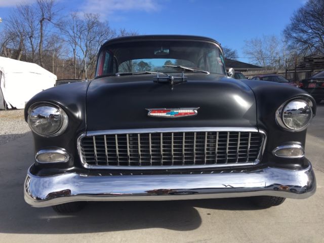1955 Black Chevrolet Bel Air/150/210 Sedan