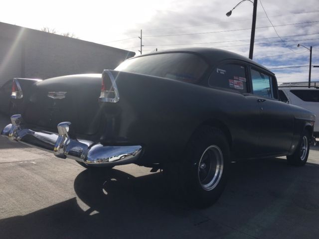 1955 Black Chevrolet Bel Air/150/210 Sedan