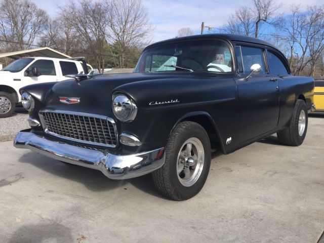 1955 Black Chevrolet Bel Air/150/210 Sedan