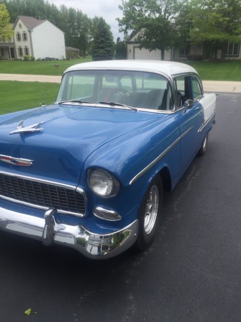 1955 Blue Chevrolet Bel Air/150/210 2 door