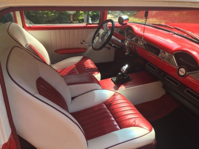 1955 red/white Chevrolet Bel Air/150/210 Coupe