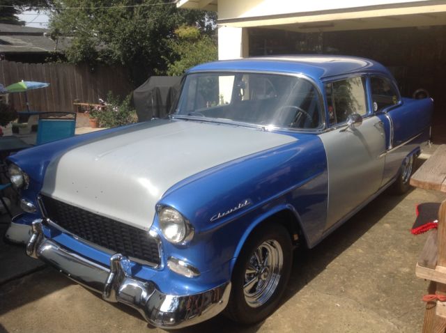 1955 Blue Chevrolet Bel Air/150/210 Sedan