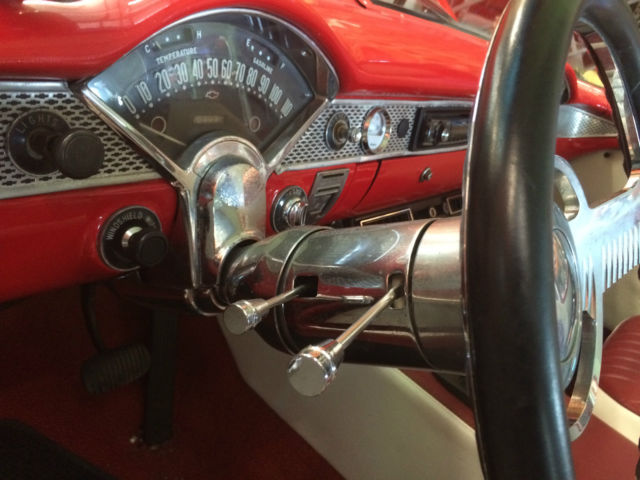 1955 red/white Chevrolet Bel Air/150/210 Coupe