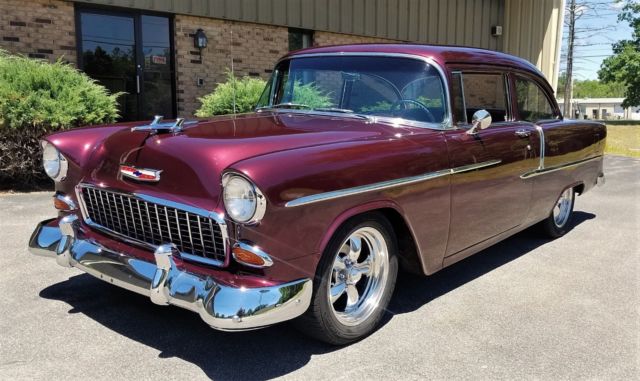 1955 Maroon Chevrolet Bel Air/150/210 210