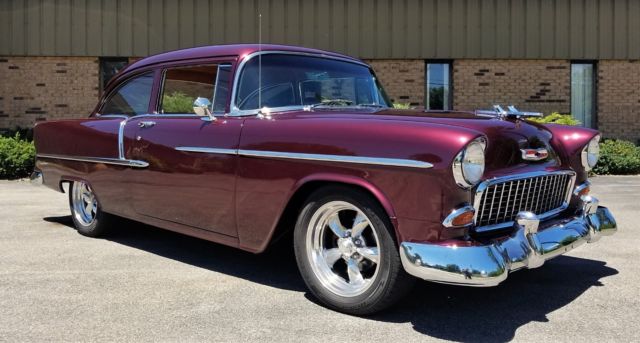 1955 Maroon Chevrolet Bel Air/150/210 210