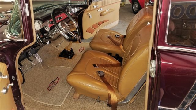 1955 Maroon Chevrolet Bel Air/150/210 210