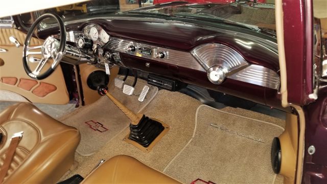 1955 Maroon Chevrolet Bel Air/150/210 210
