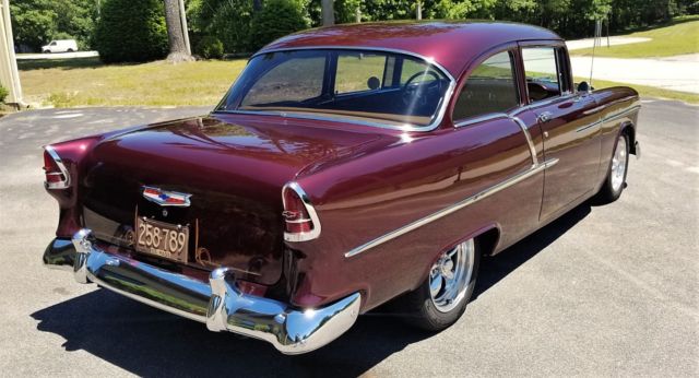 1955 Maroon Chevrolet Bel Air/150/210 210