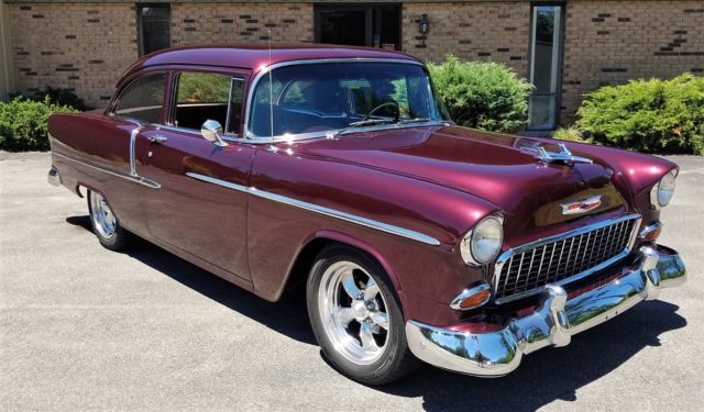 1955 Maroon Chevrolet Bel Air/150/210 210