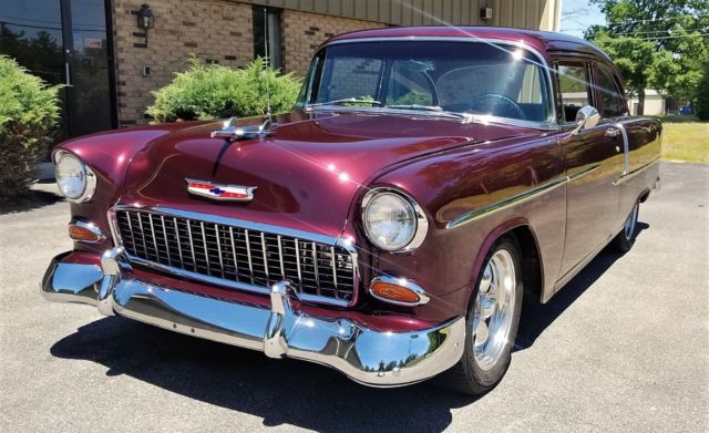 1955 Maroon Chevrolet Bel Air/150/210 210