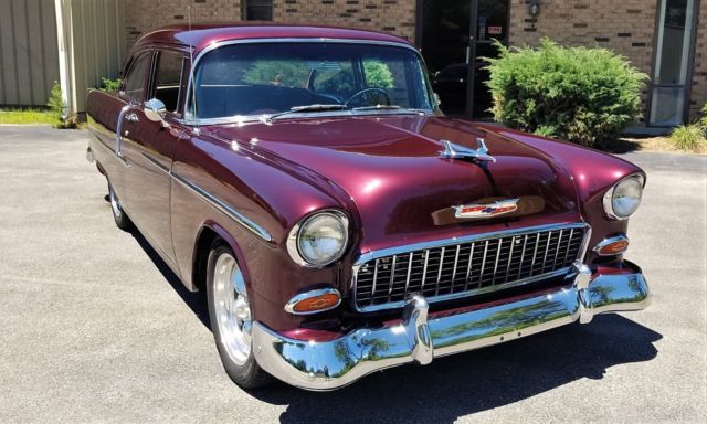 1955 Maroon Chevrolet Bel Air/150/210 210
